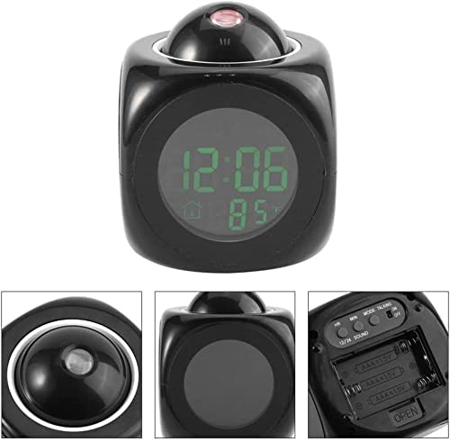 DIGSMORDEN Wall Projector Clock, Multi-Function Digital Projection Digital Alarm Clock Projection on Ceiling, Temperature Display LED Alarm Clock Wall Projection Clock with Voice Talking Function