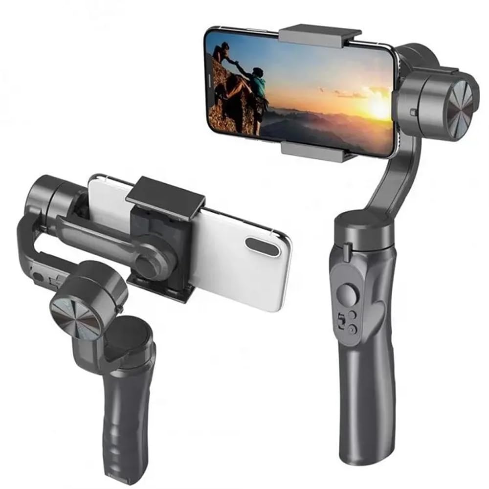 TECHNOVIEW Q08 Mini Gimbal Anti-Shake 1-Axis STABILIZER Extendable Selfie Stick Tripod, Wireless Remote for Smartphone, Black