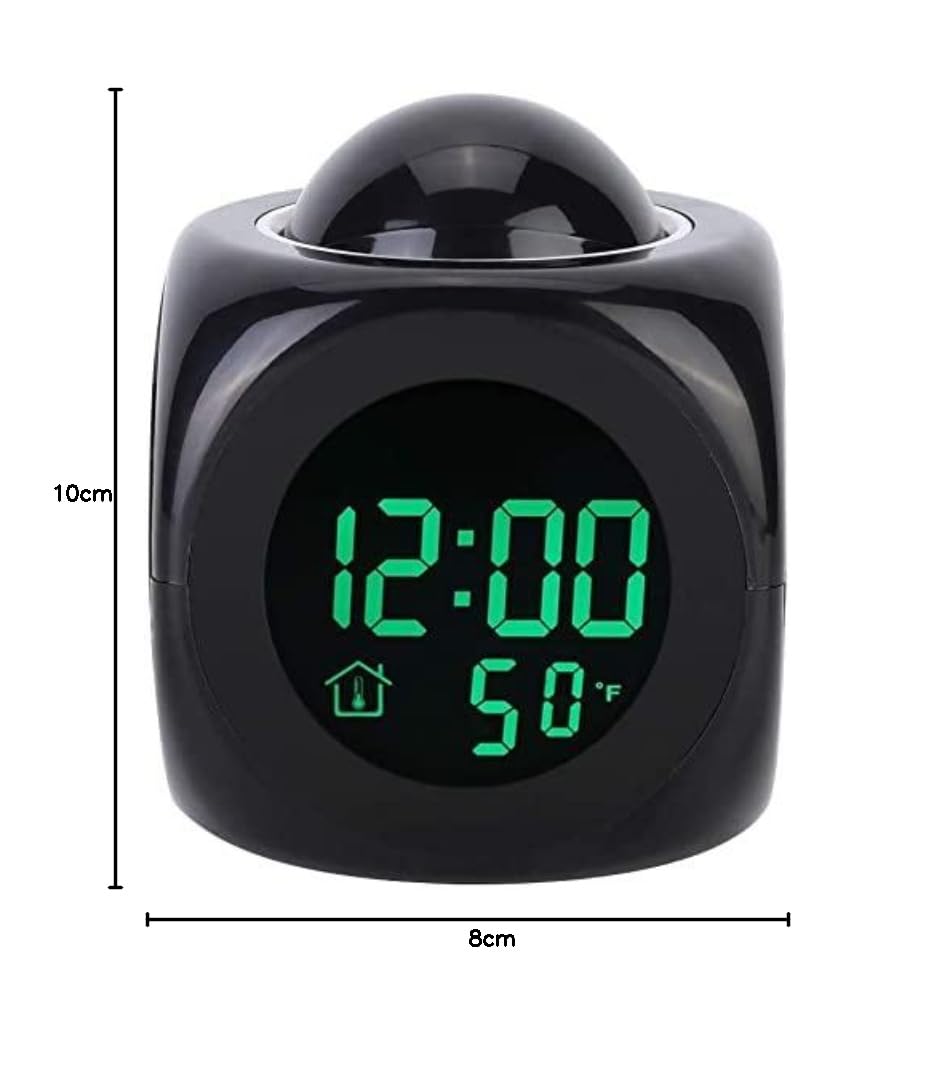 DIGSMORDEN Wall Projector Clock, Multi-Function Digital Projection Digital Alarm Clock Projection on Ceiling, Temperature Display LED Alarm Clock Wall Projection Clock with Voice Talking Function