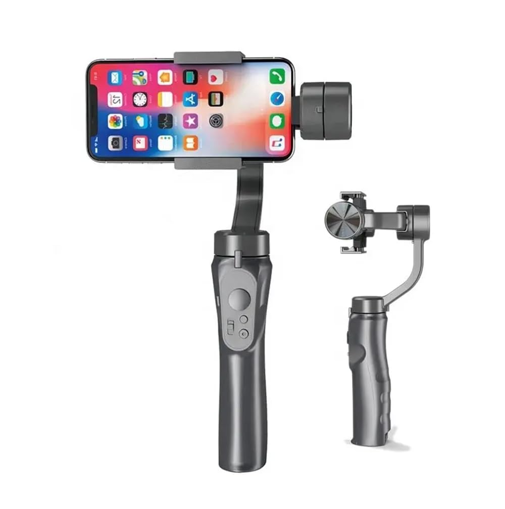 TECHNOVIEW Q08 Mini Gimbal Anti-Shake 1-Axis STABILIZER Extendable Selfie Stick Tripod, Wireless Remote for Smartphone, Black