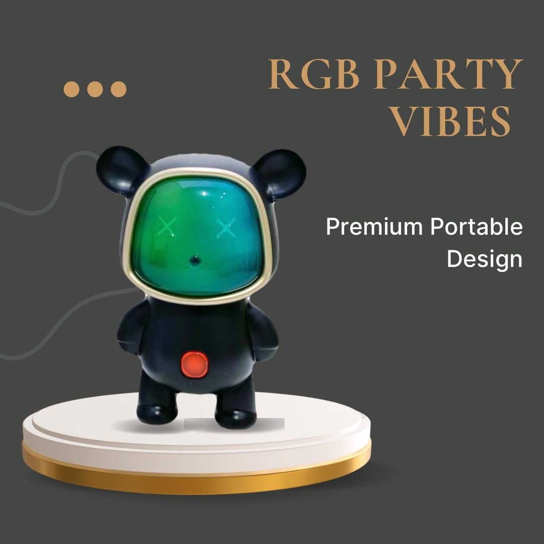 Technuv Newly Launched Astronaut X-868|5W Mini Wireless Bluetooth Speaker| 5-7Hrs Playtime| Vivid RGB Lights| RGB Sound Effect| Multi-Play Modes BTV5.3/TF Card/Pen Drive & Type-C Charging Port (Pink)
