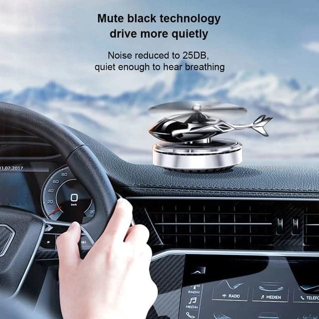 Helicopter Shaped Premium Solar Powered Car Air Freshner Car Dashboard Accessory For All Cars Interior Decoration and Aromatherapy (Random Colors)