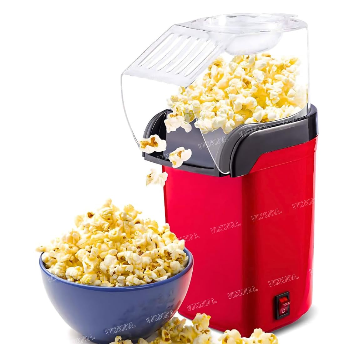 Electric Popcorn Maker Machine with 1200W, No oil needed, Healthy and Delicious Snack for Kids, Adults.Great for Holding Parties in Home