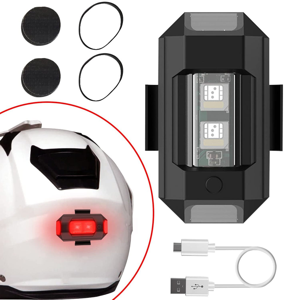 Helmet Bike Bicycle Safety Signal Warning Motorcycle Helmets led LED Helmet Strip Light Aircraft Strobe Exterior (Multicolor) Pack of 1