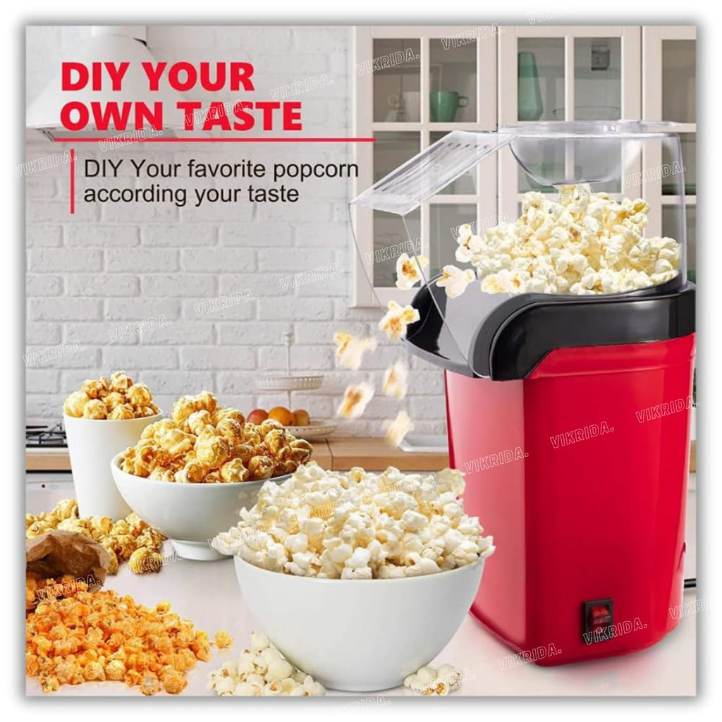 Electric Popcorn Maker Machine with 1200W, No oil needed, Healthy and Delicious Snack for Kids, Adults.Great for Holding Parties in Home